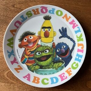 Sesame Street Character Alphabet Plate - Colorful Kids Dinnerware